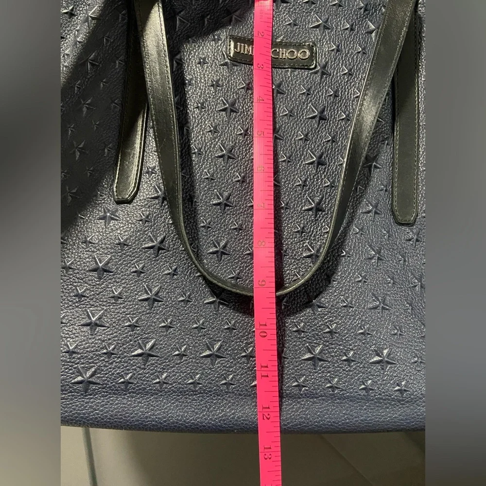 Jimmy Choo Pimlico Star Studs Navy Leather Tote Bag - Picture 12 of 12